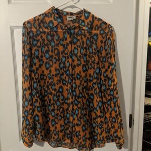 ASOS leopard button up blouse